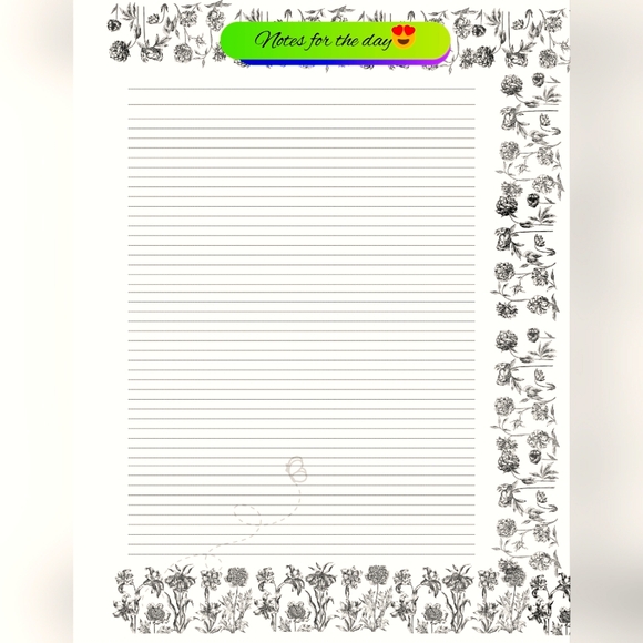 Floral Notepad with Lined Pages - Picture 1 of 2